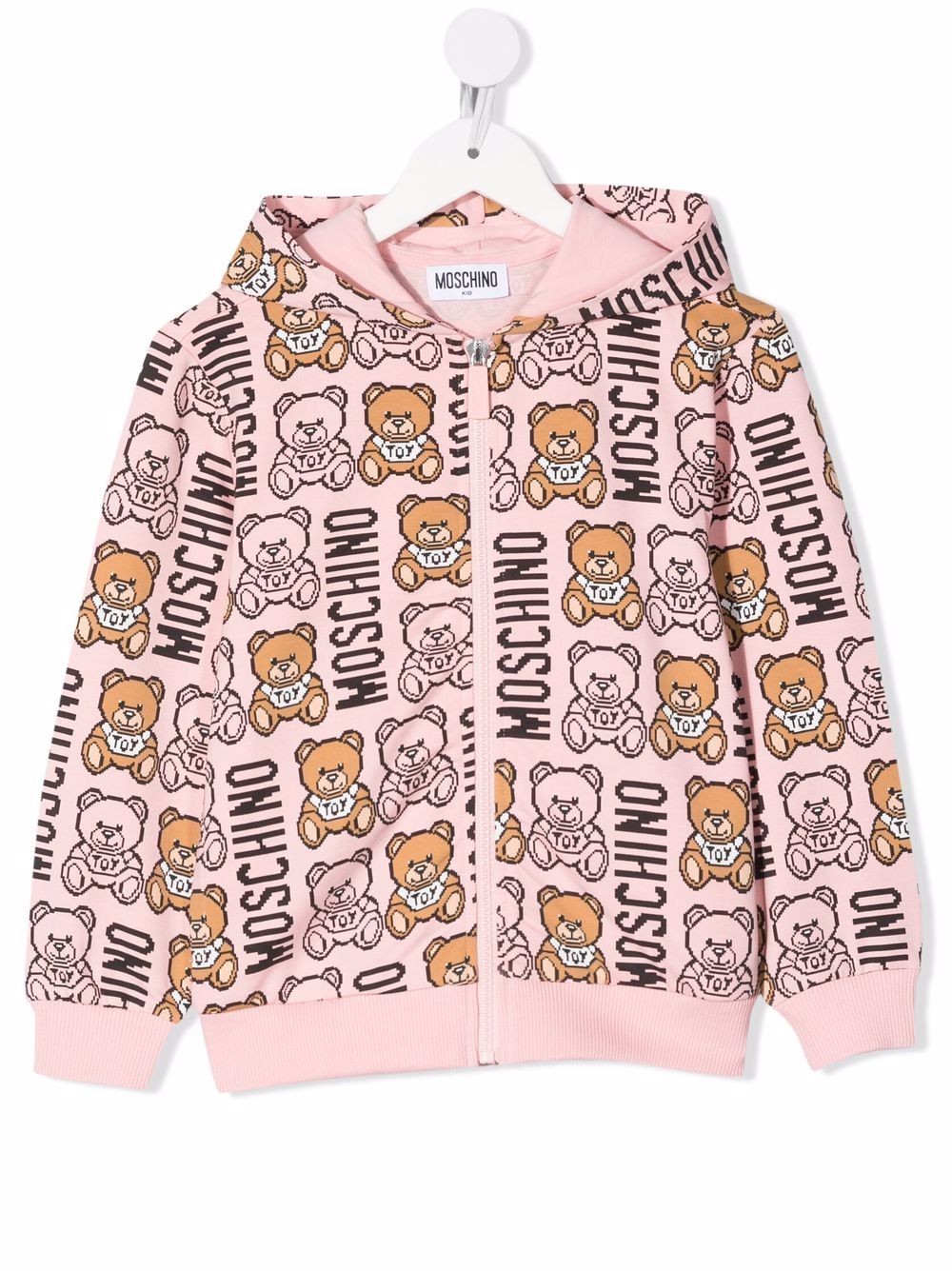 фото Moschino kids худи на молнии с принтом teddy bear