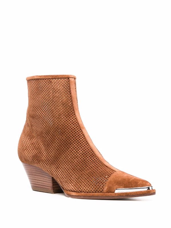 perforated ankle boots