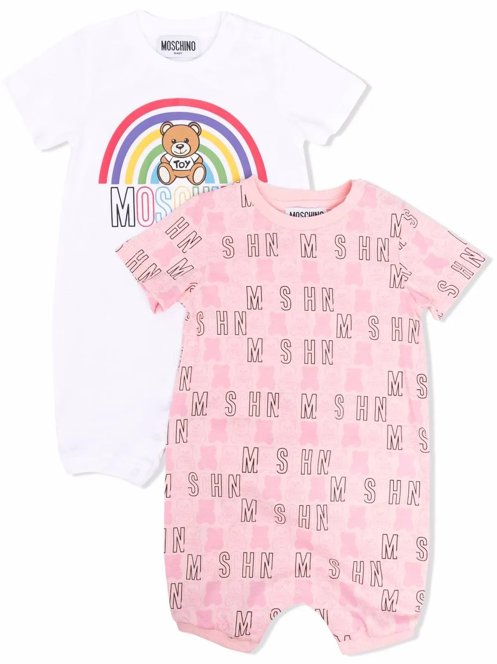 

Moschino Kids set de mamelucos con motivo Teddy Bear - Blanco