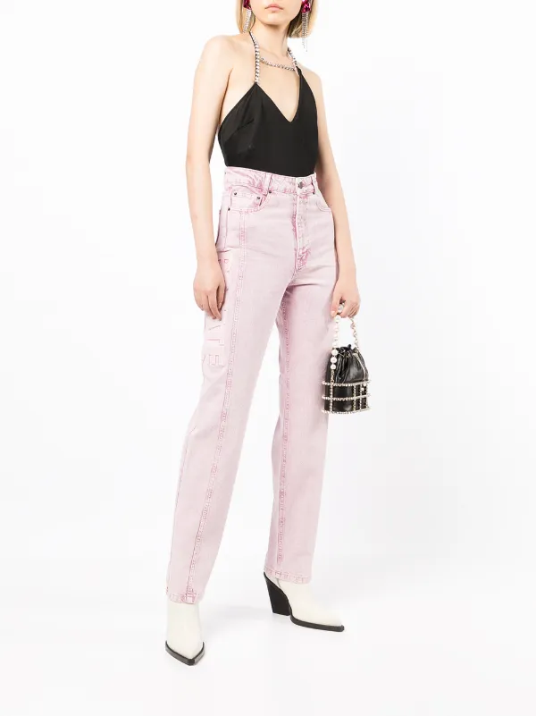 ROTATE debossed-logo straight-leg Jeans 