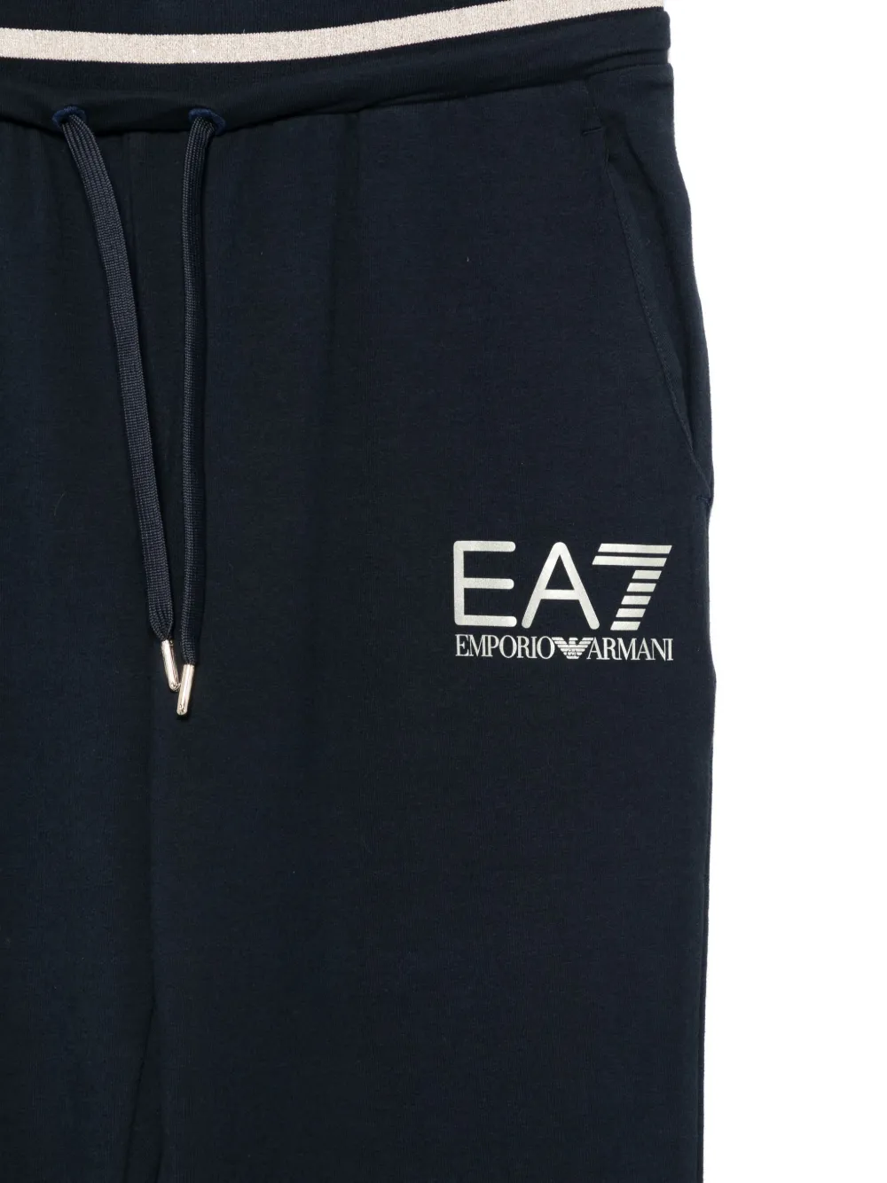 Ea7 Logo-print Track Pants In Blue