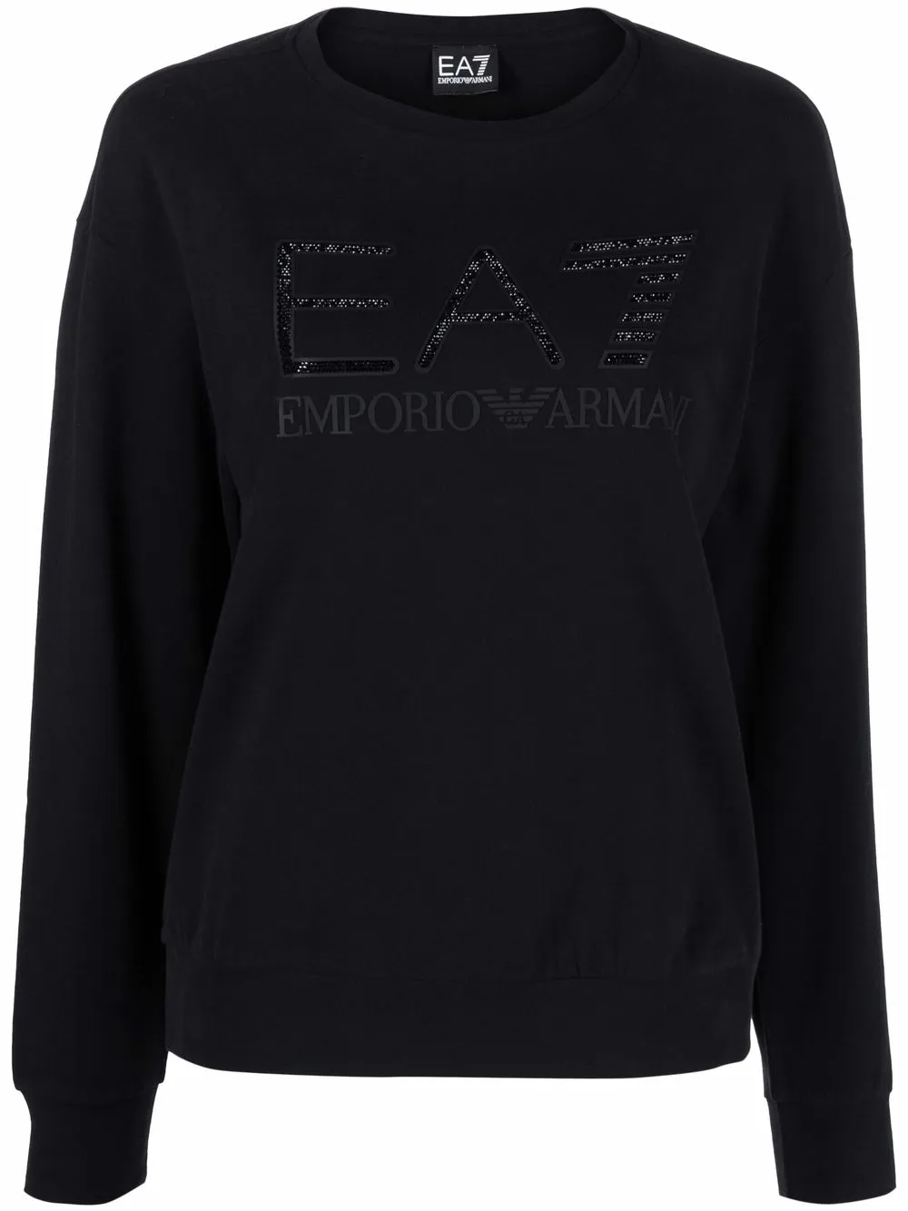 

Ea7 Emporio Armani sudadera con logo y apliques - Negro