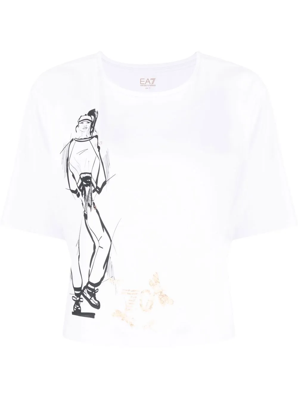 

Ea7 Emporio Armani playera con ilustración estampada - Blanco