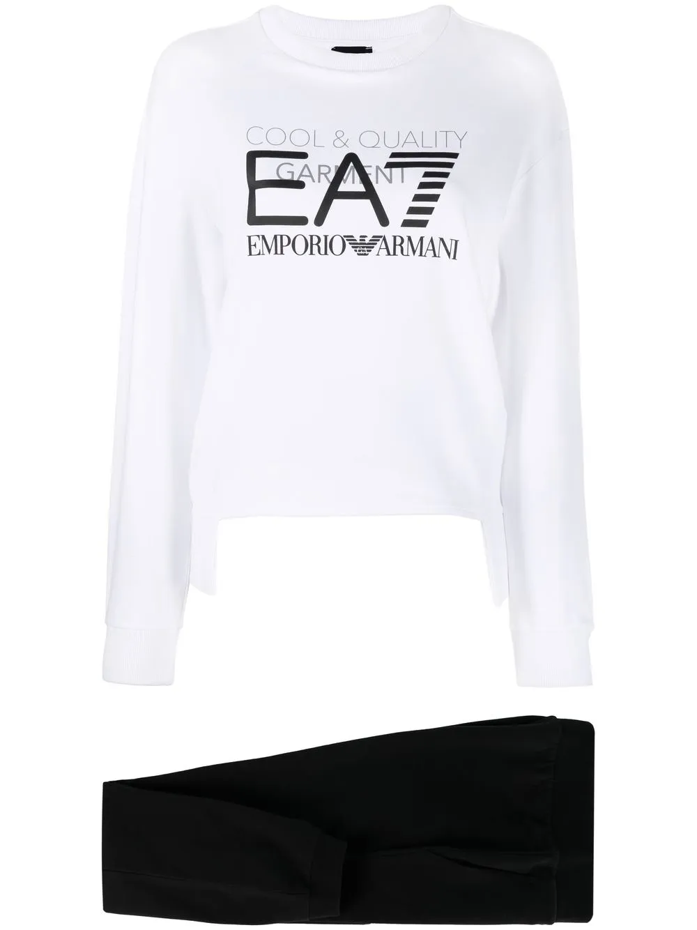 

Ea7 Emporio Armani traje deportivo con logo estampado - Blanco