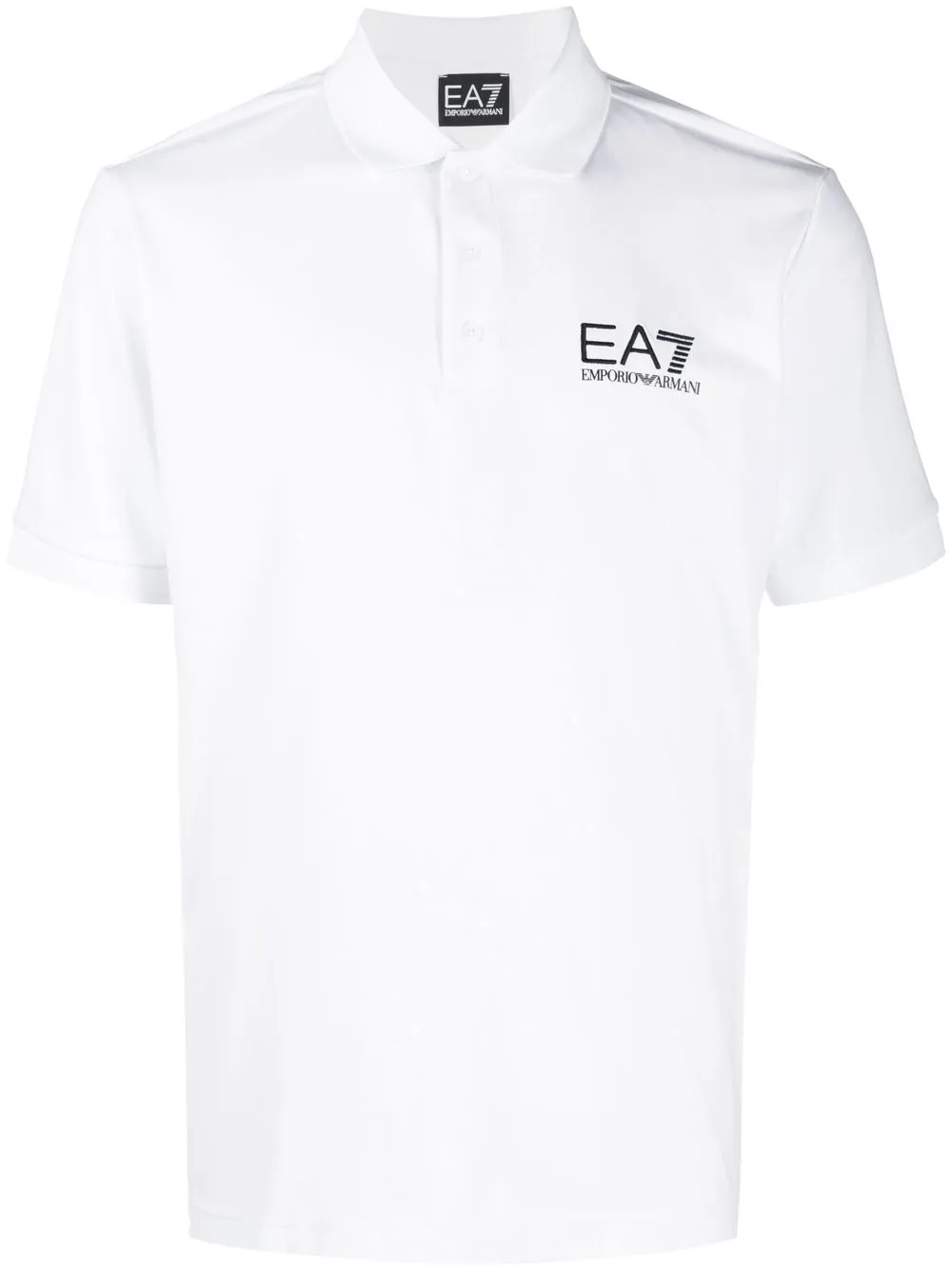 

Ea7 Emporio Armani playera tipo polo con logo bordado - Blanco