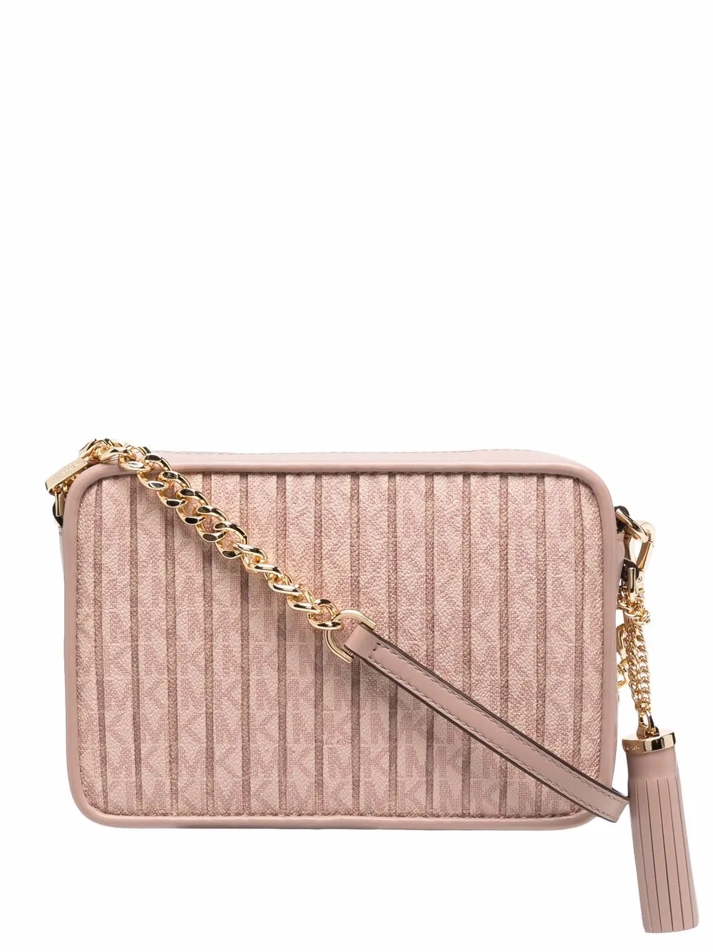 

Michael Michael Kors bolsa crossbody de canalé con estampado del monograma - Rosado