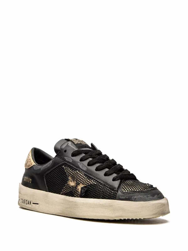 スニーカー Golden Goose Stardan Black Silver Low Snaeker Golden Goose Stardan low-top Sneakers | Black | FARFETCH