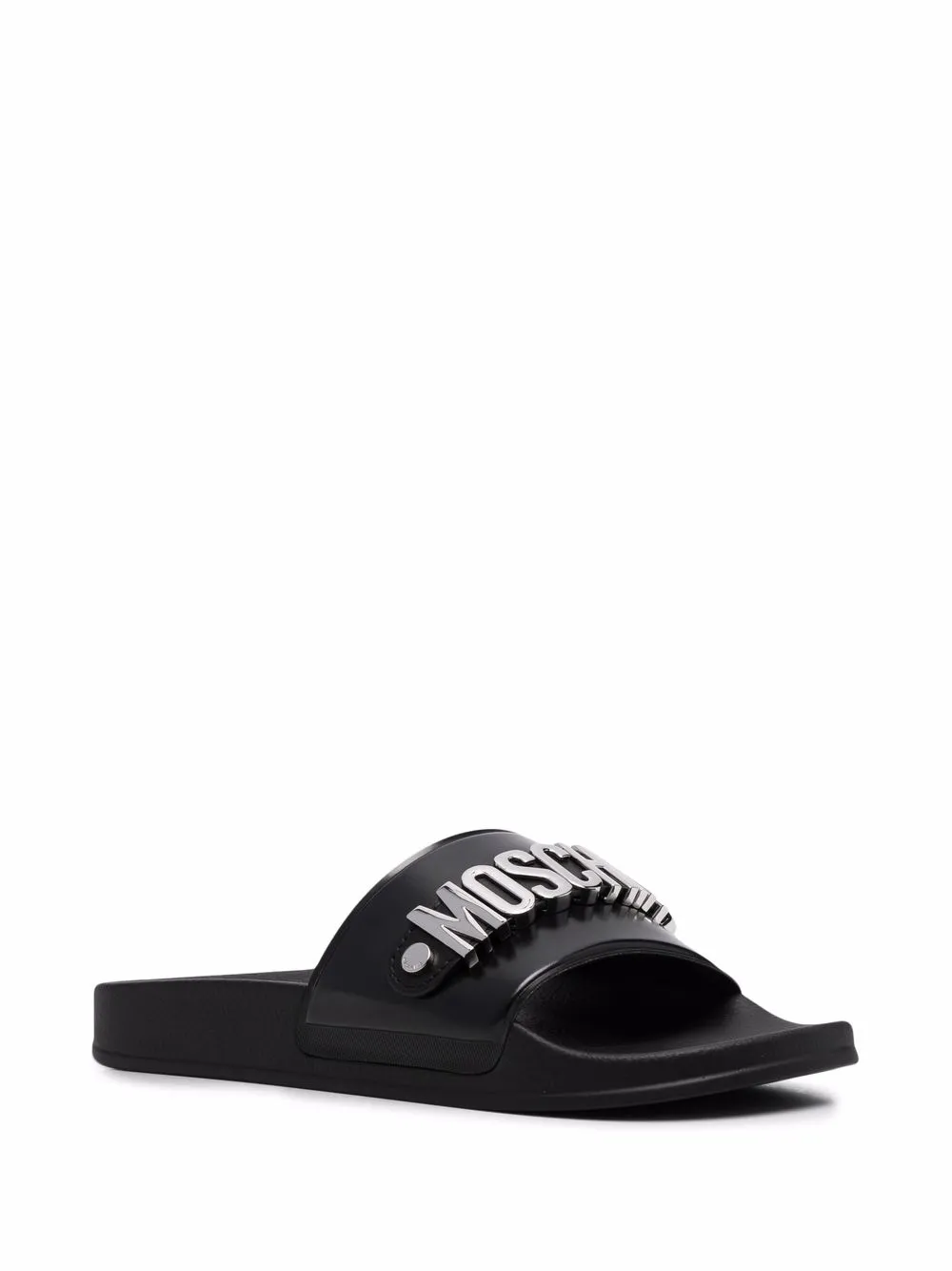 Moschino Slippers met logo - Zwart