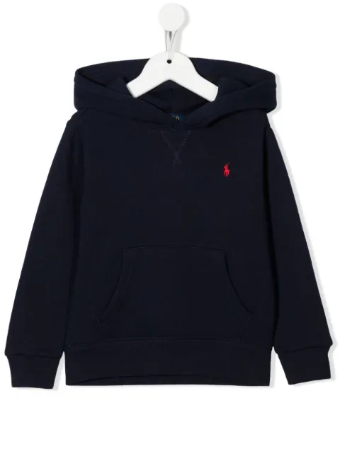 POLO RALPH LAUREN KIDS logo-embroidered cotton hoodie