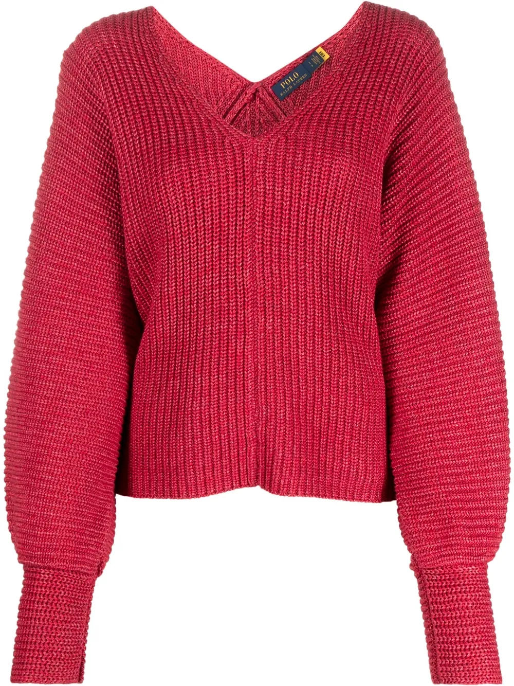 

Polo Ralph Lauren suéter tejido de canalé con cuello en V - Rojo