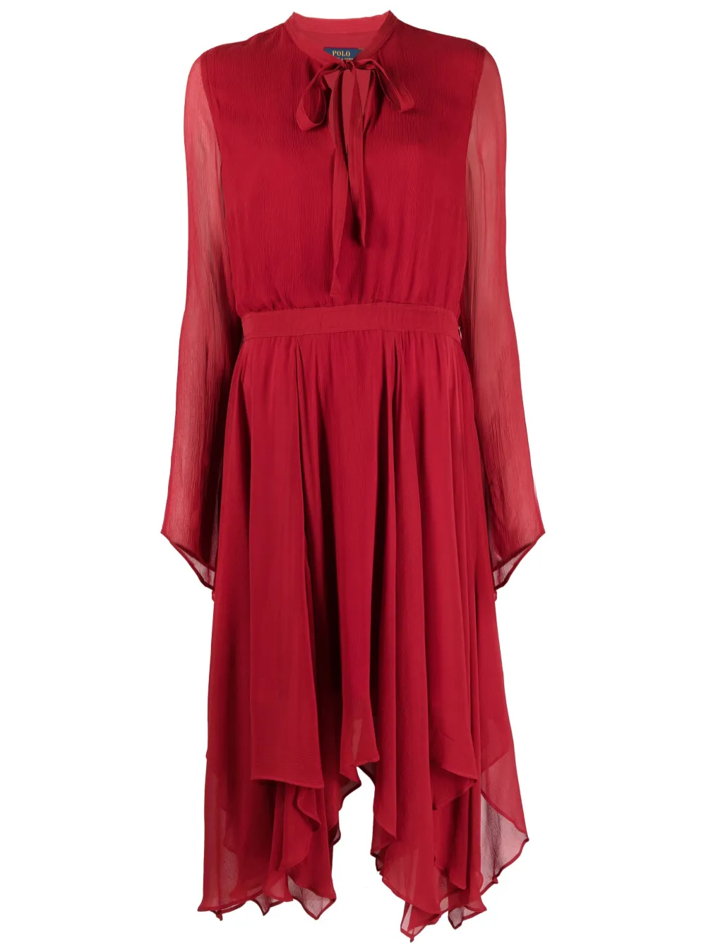 

Polo Ralph Lauren uneven-hem pleated dress - Red