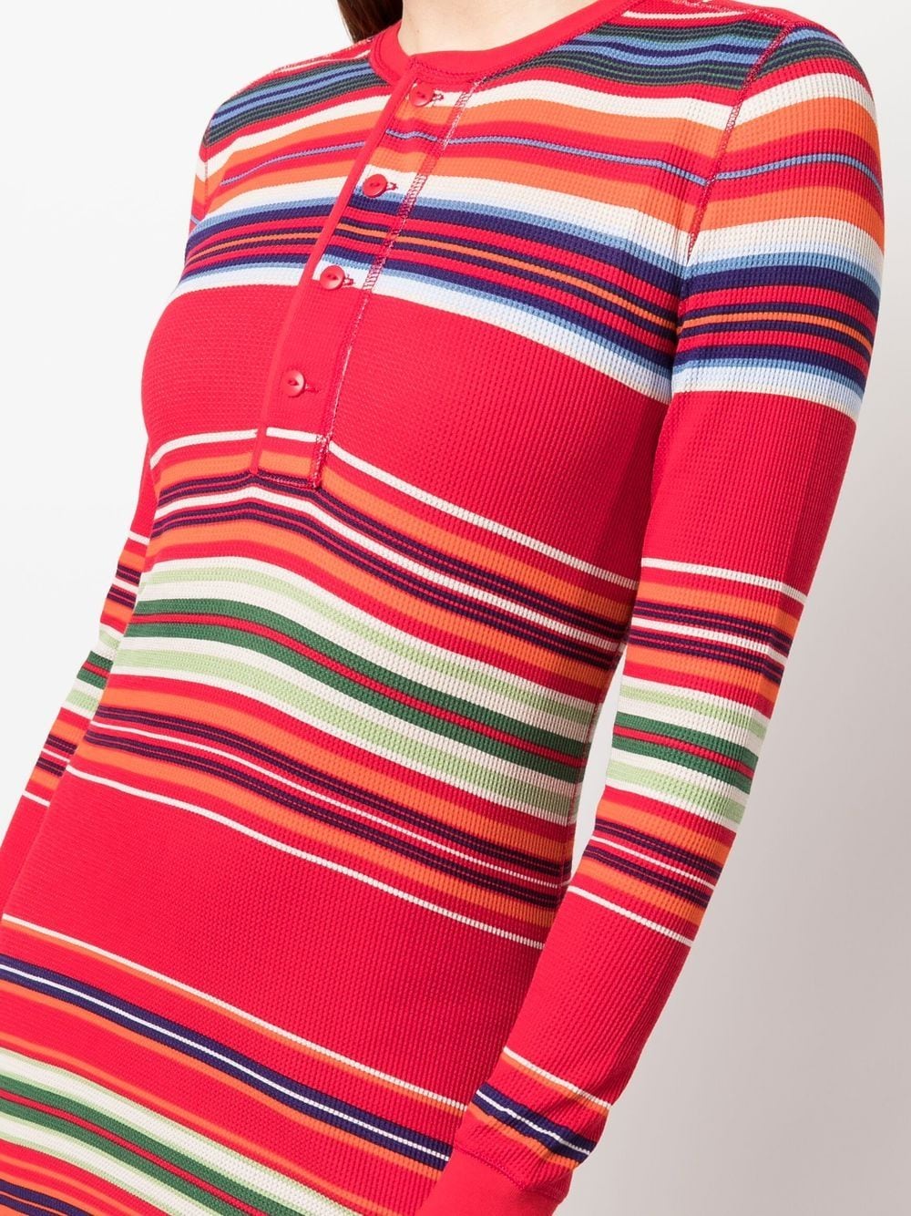 Stripe Rib Polo T Shirt Dress