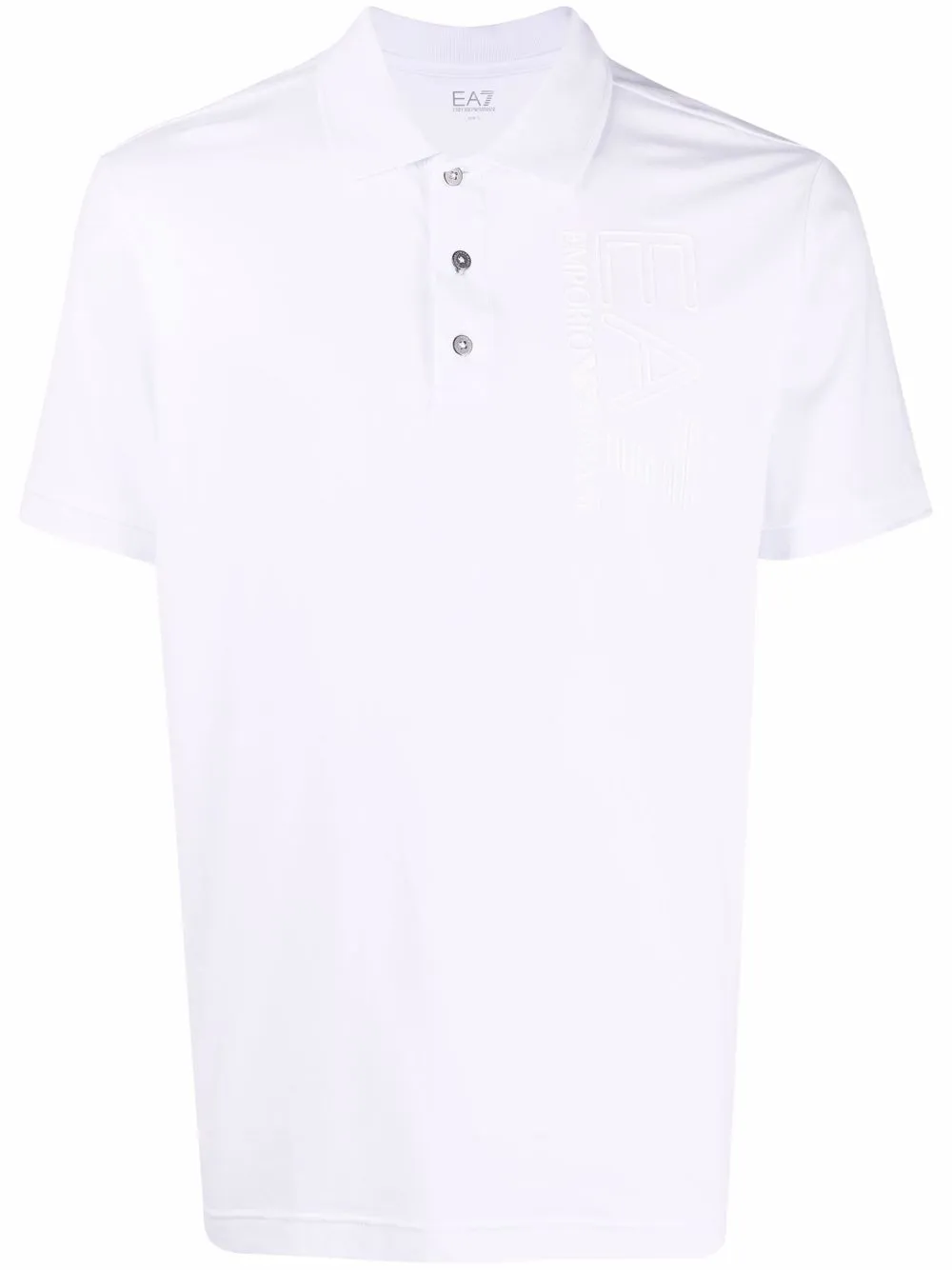 

Ea7 Emporio Armani playera tipo polo con logo en relieve - Blanco