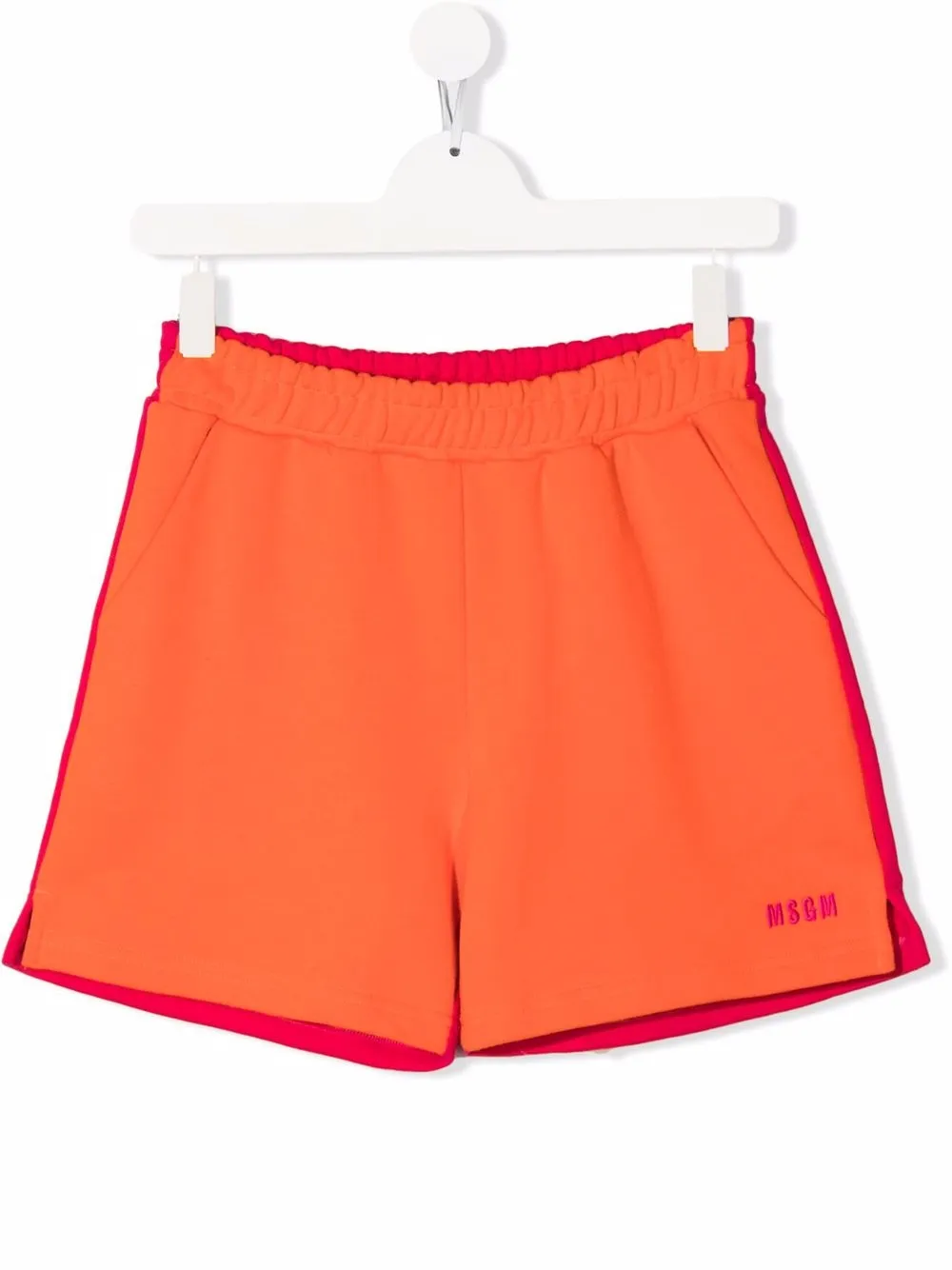 

MSGM Kids shorts con diseño dos tonos y logo - Naranja