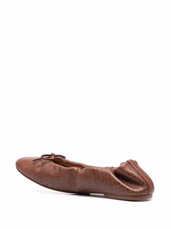 elasticated leather ballet pumps