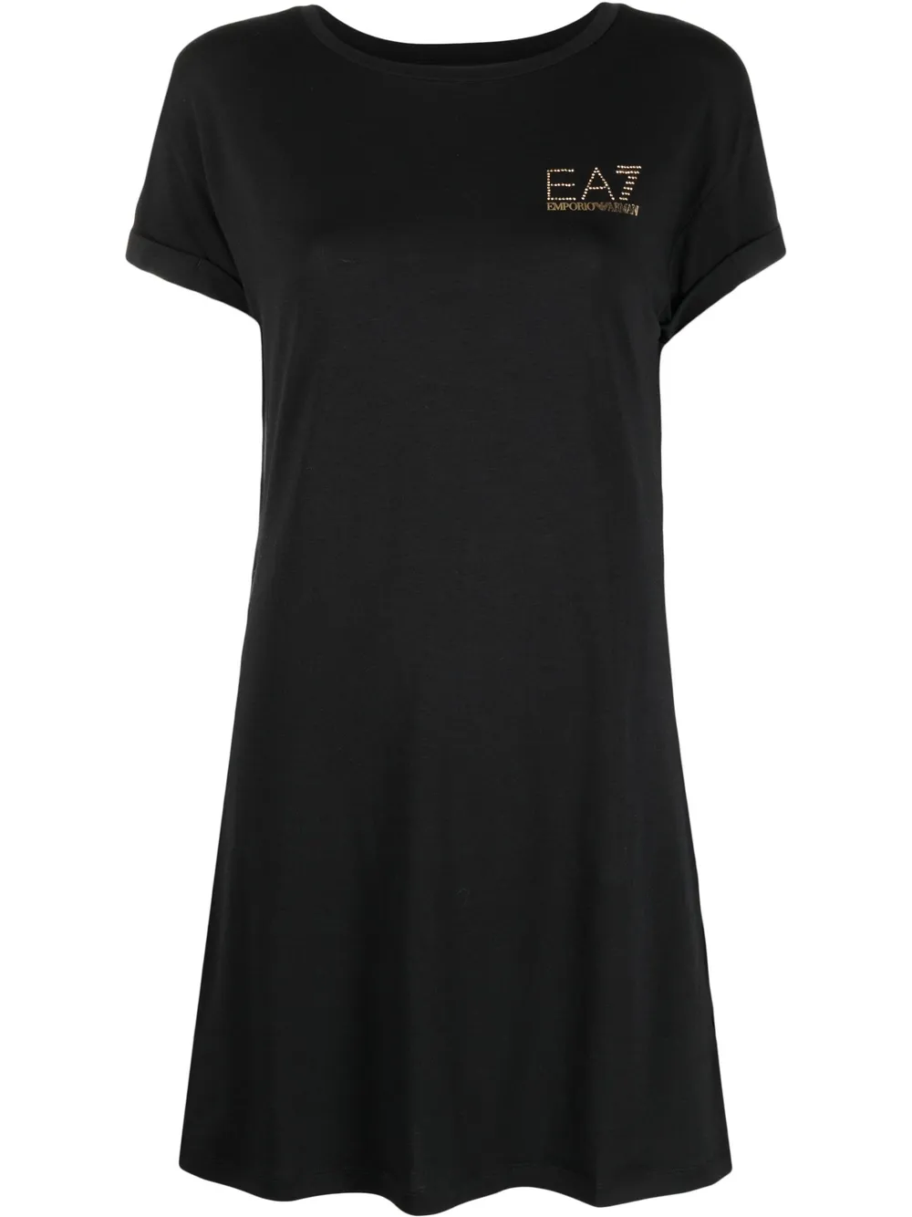 

Ea7 Emporio Armani vestido estilo playera con logo estampado - Negro