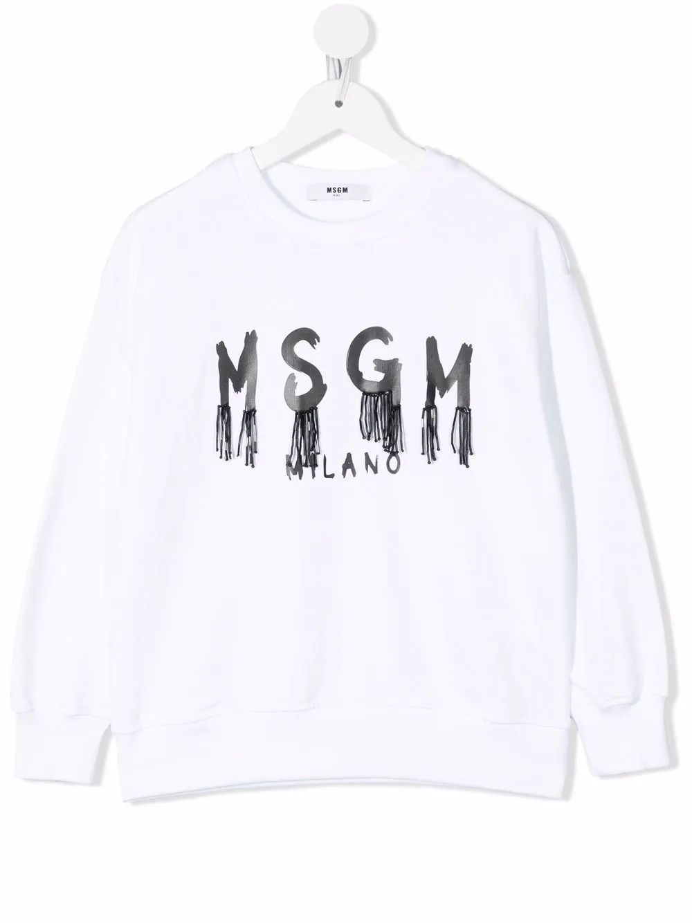 

MSGM Kids sudadera con logo estampado - Blanco