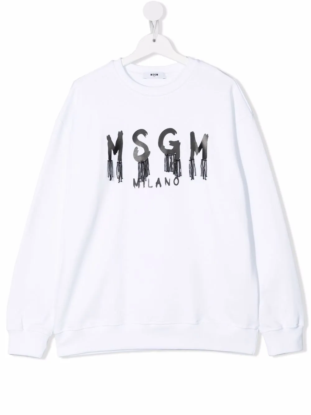 

MSGM Kids sudadera con logo estampado - Blanco