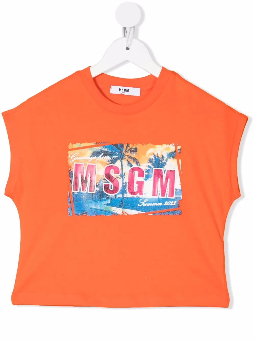 

MSGM Kids camiseta con logo estampado - Naranja