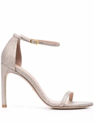 Stuart Weitzman Nudistsong 110mm Glitter Sandals Farfetch