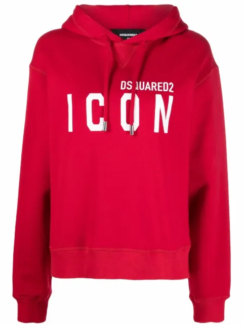 DSQUARED2 Icon print cotton hoodie Women