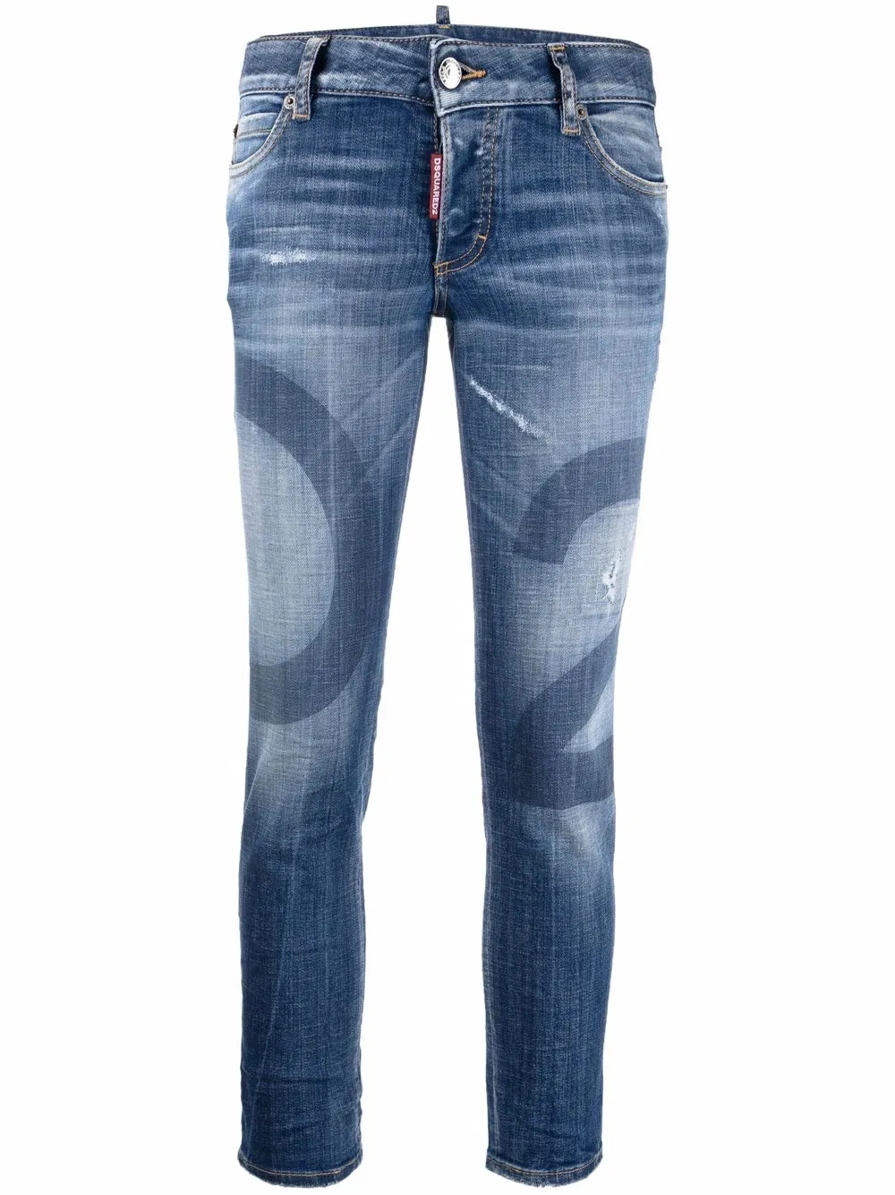 

Dsquared2 cropped logo-wash jeans - Blue