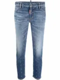 DSQUARED2 crystal-embellished cropped jeans - Blue