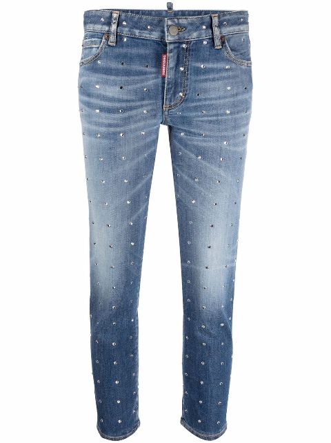 DSQUARED2 crystal-embellished cropped jeans Women