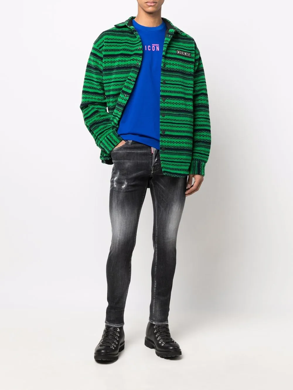 DSQUARED2 T-shirt met logoprint - Blauw