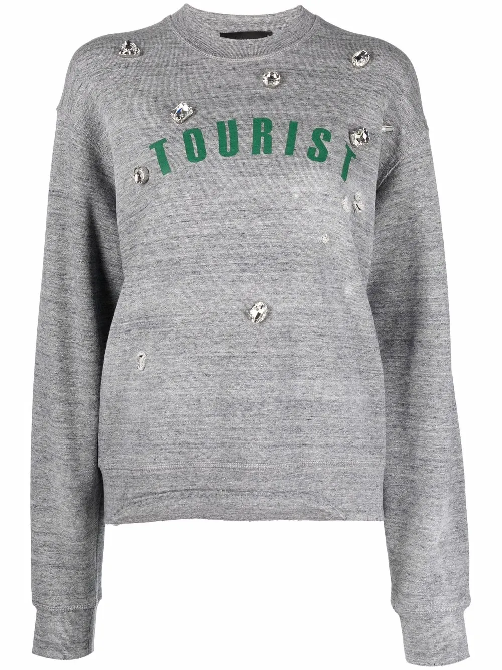 

Dsquared2 crystal-embellished slogan sweatshirt - Grey