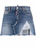 DSQUARED2 ripped denim skirt - Blue