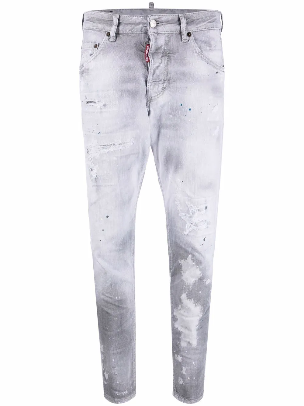 

Dsquared2 skinny jeans con efecto desgastado - Gris