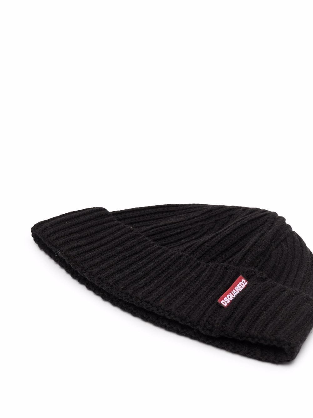 Shop Dsquared2 Ribbed-knit Beanie Hat In Black