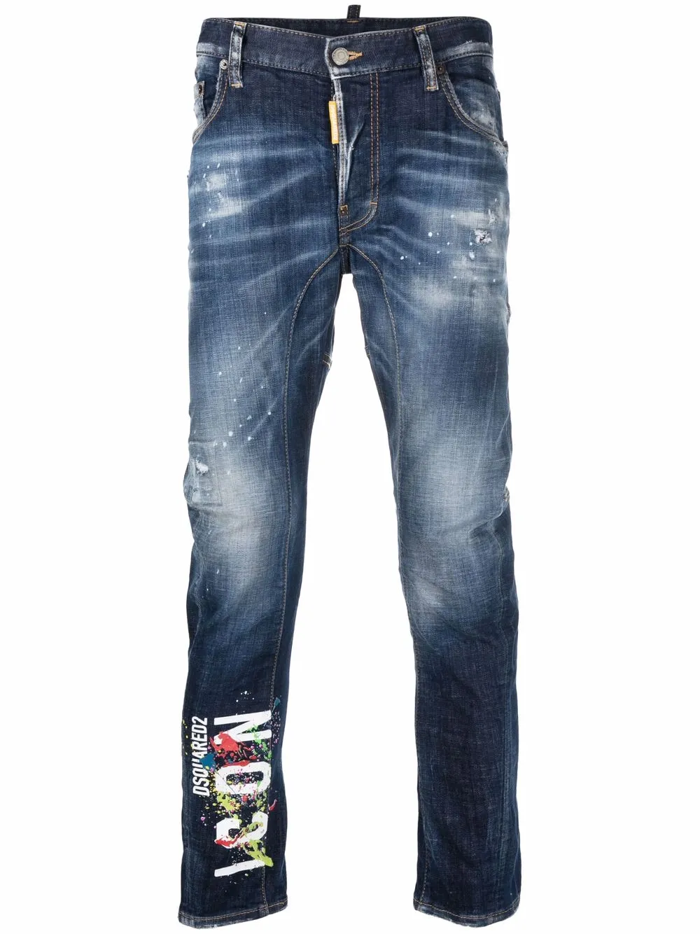 

Dsquared2 logo-print distressed skinny jeans - Blue