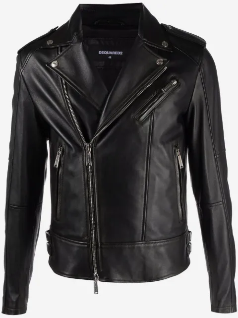 DSQUARED2 جاكيت بايكر جلد