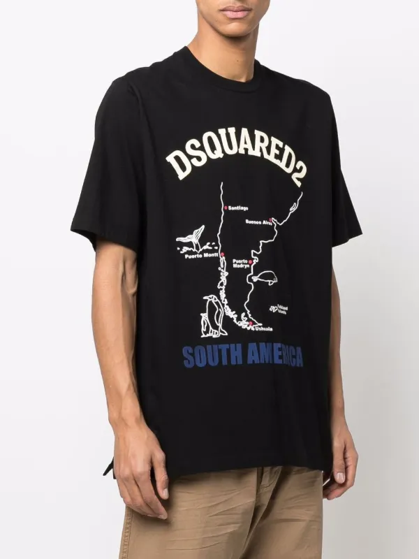 Tシャツ・カットソー Dsquared2 Logo-Print Short-Sleeve T-Shirt DSQUARED2 logo-print short-sleeve T-shirt | Black | FARFETCH GR