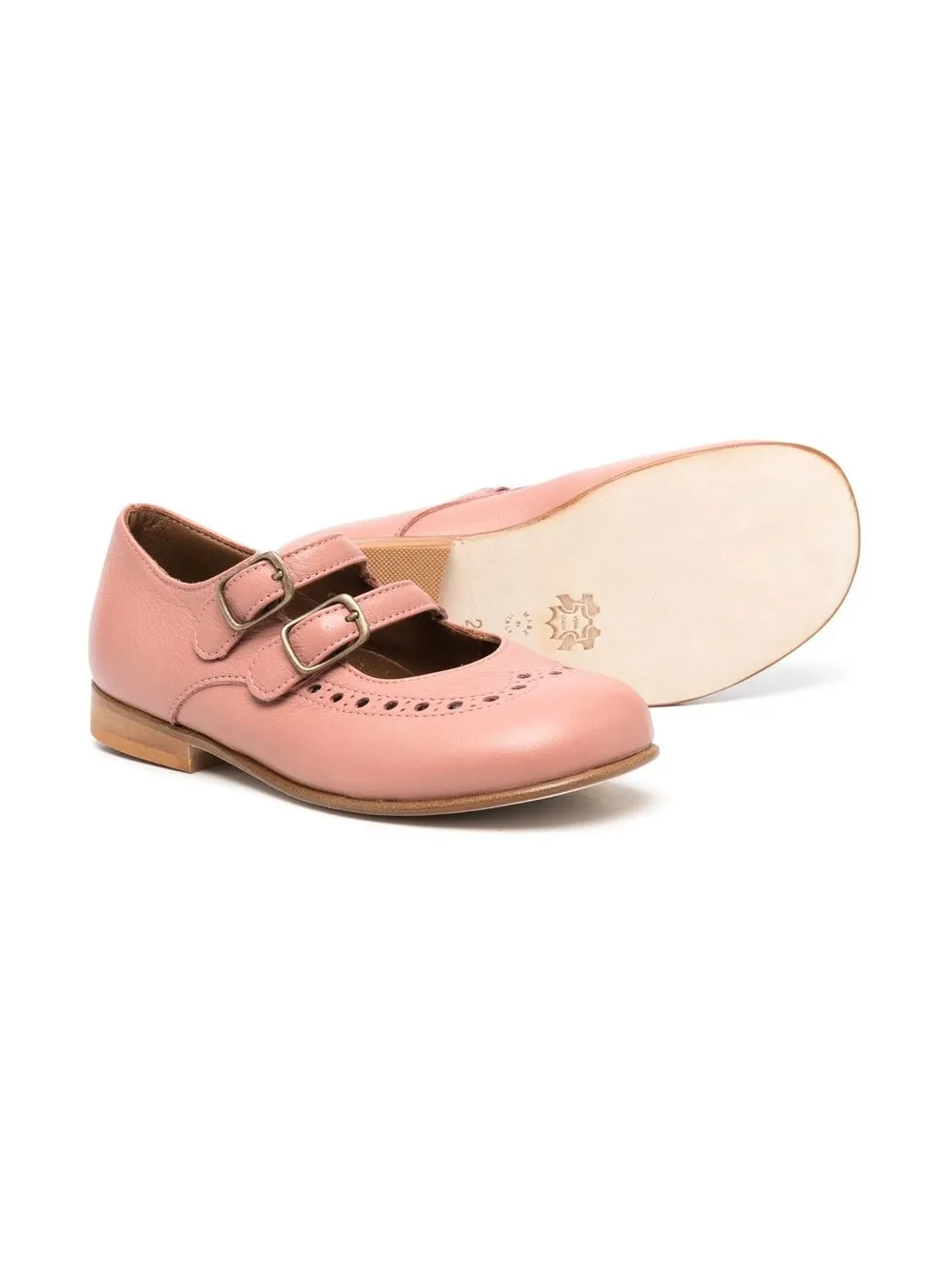 Pèpè Ballerina's met geperforeerd detail - Roze