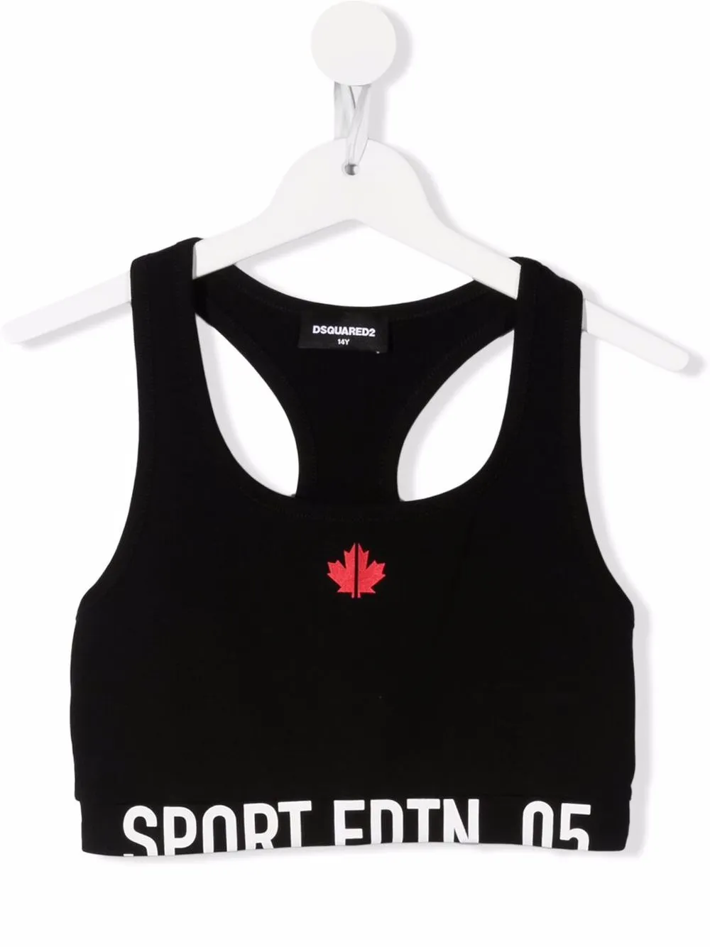 

Dsquared2 Kids top deportivo corto con hoja de arce estampada - Negro