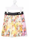 MSGM Kids floral-print pleated skirt - Pink