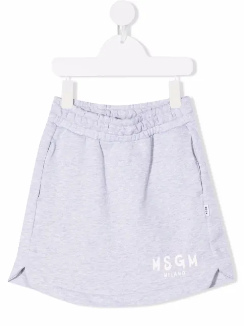 Msgm Kids تنورة قطن بطبعة شعار الماركة