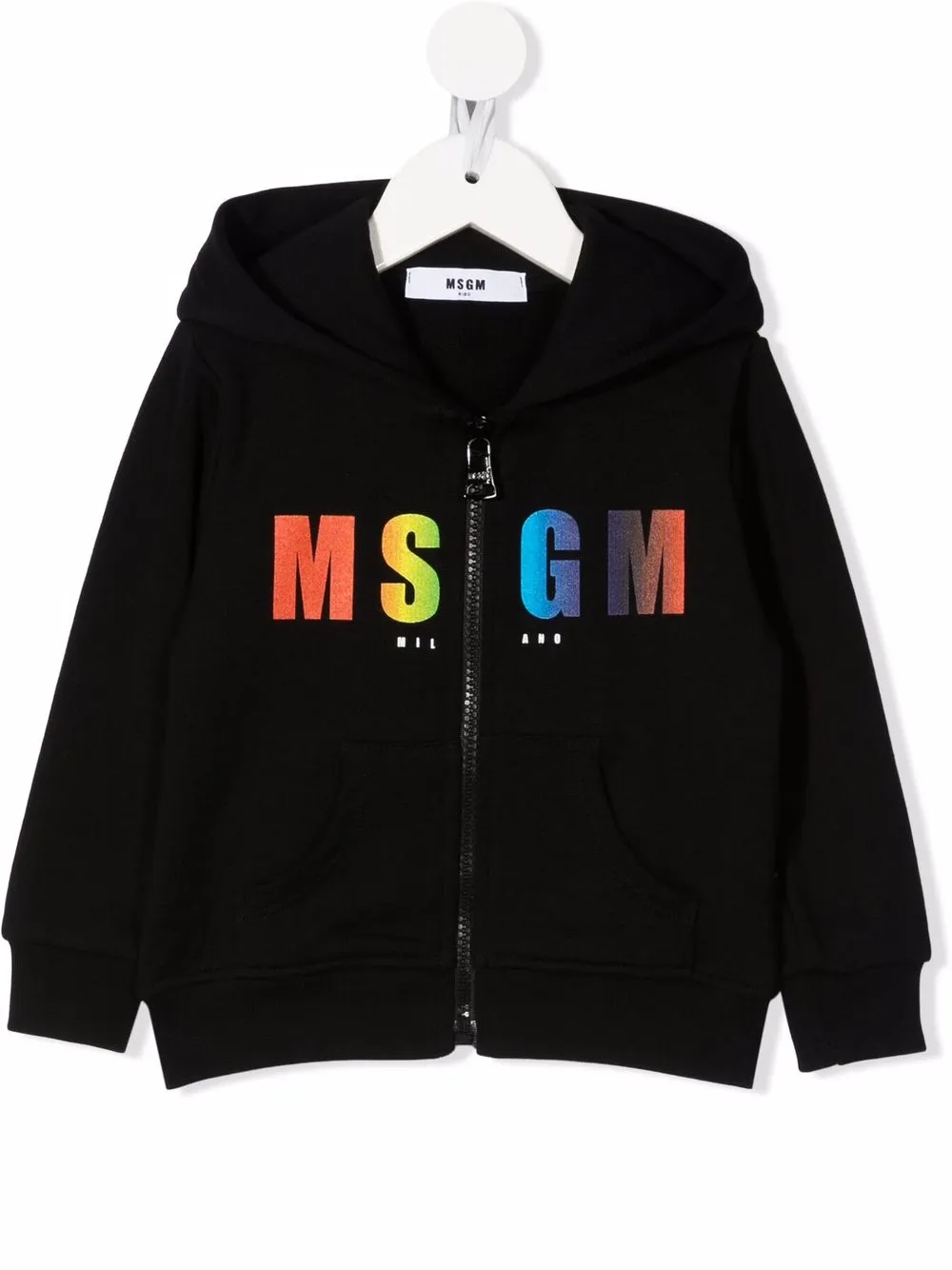 

MSGM Kids logo-print zip-up hoodie - Black