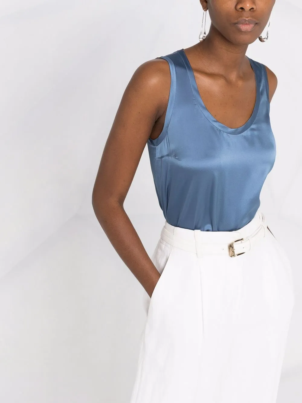 Brunello Cucinelli Blouse met ronde hals Blauw