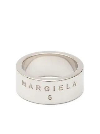 MM6 Maison Margiela Minimal Ring Mit Gravur | Silber | FARFETCH DE