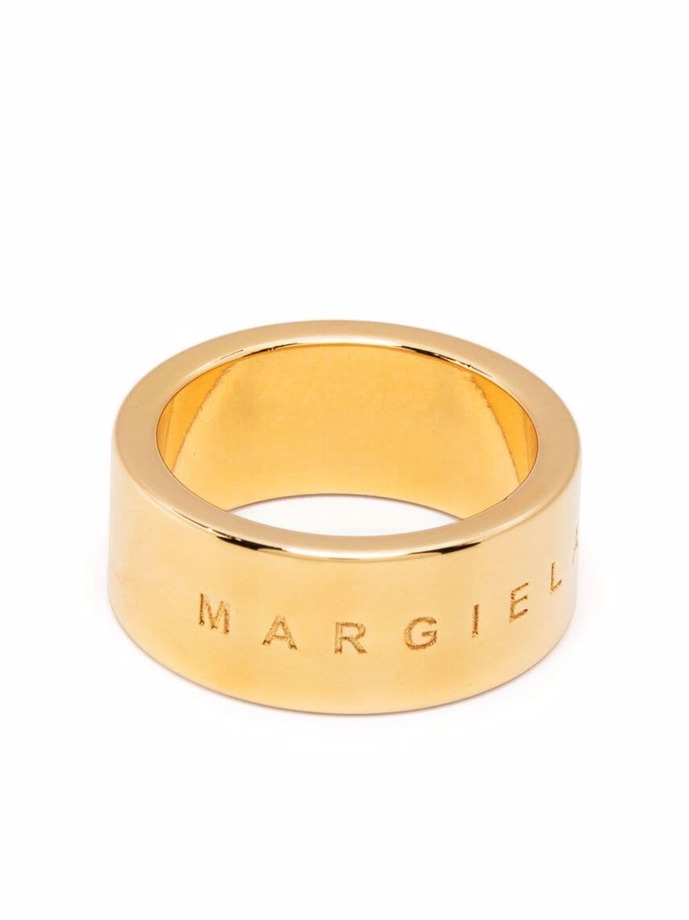 фото Mm6 maison margiela кольцо с гравировкой логотипа