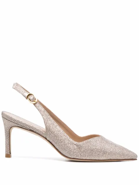 Stuart Weitzman Edith glitter pointed-toe pumps