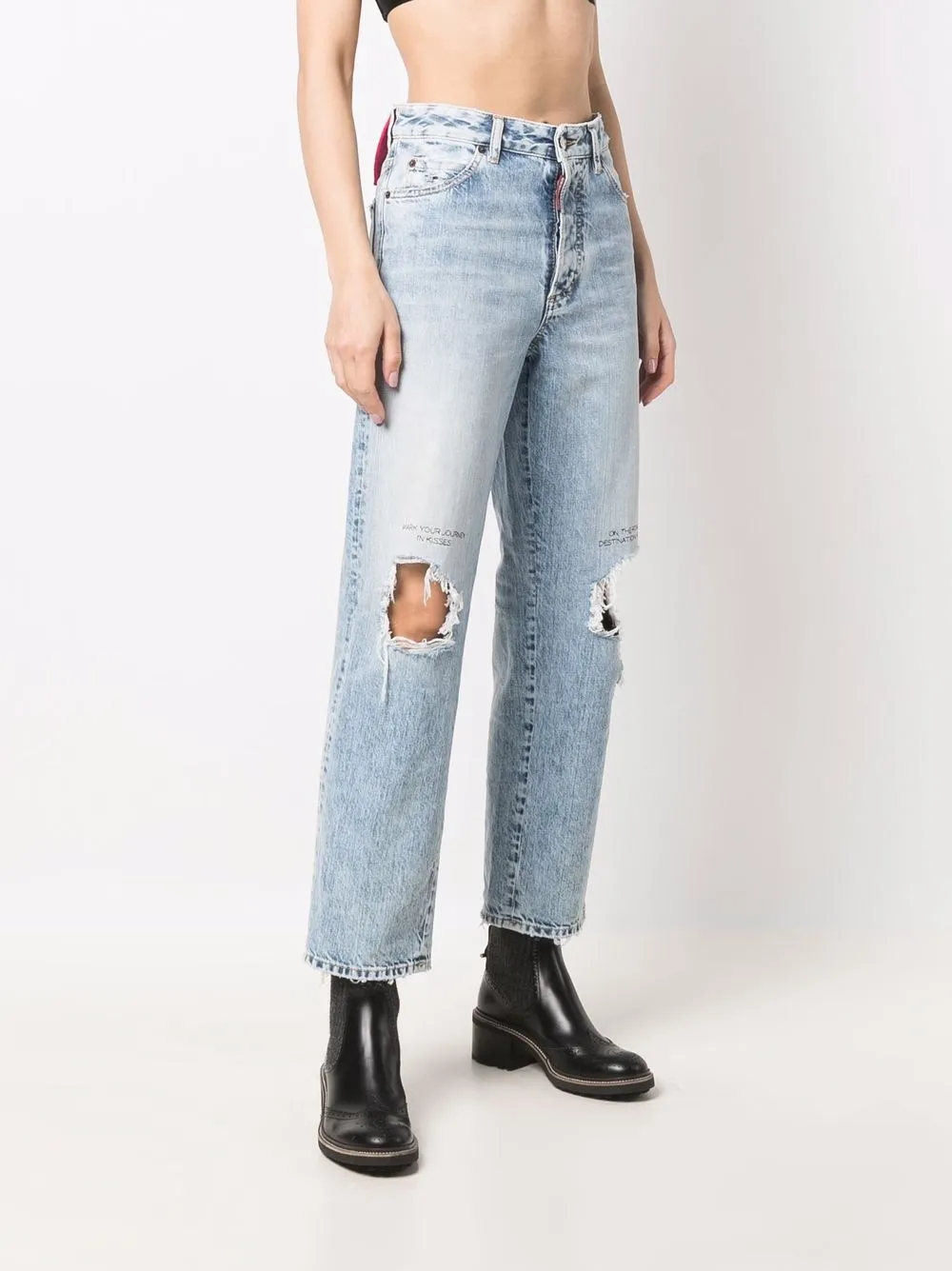 Dsquared2 Distressed Straight-leg Jeans - Blue 