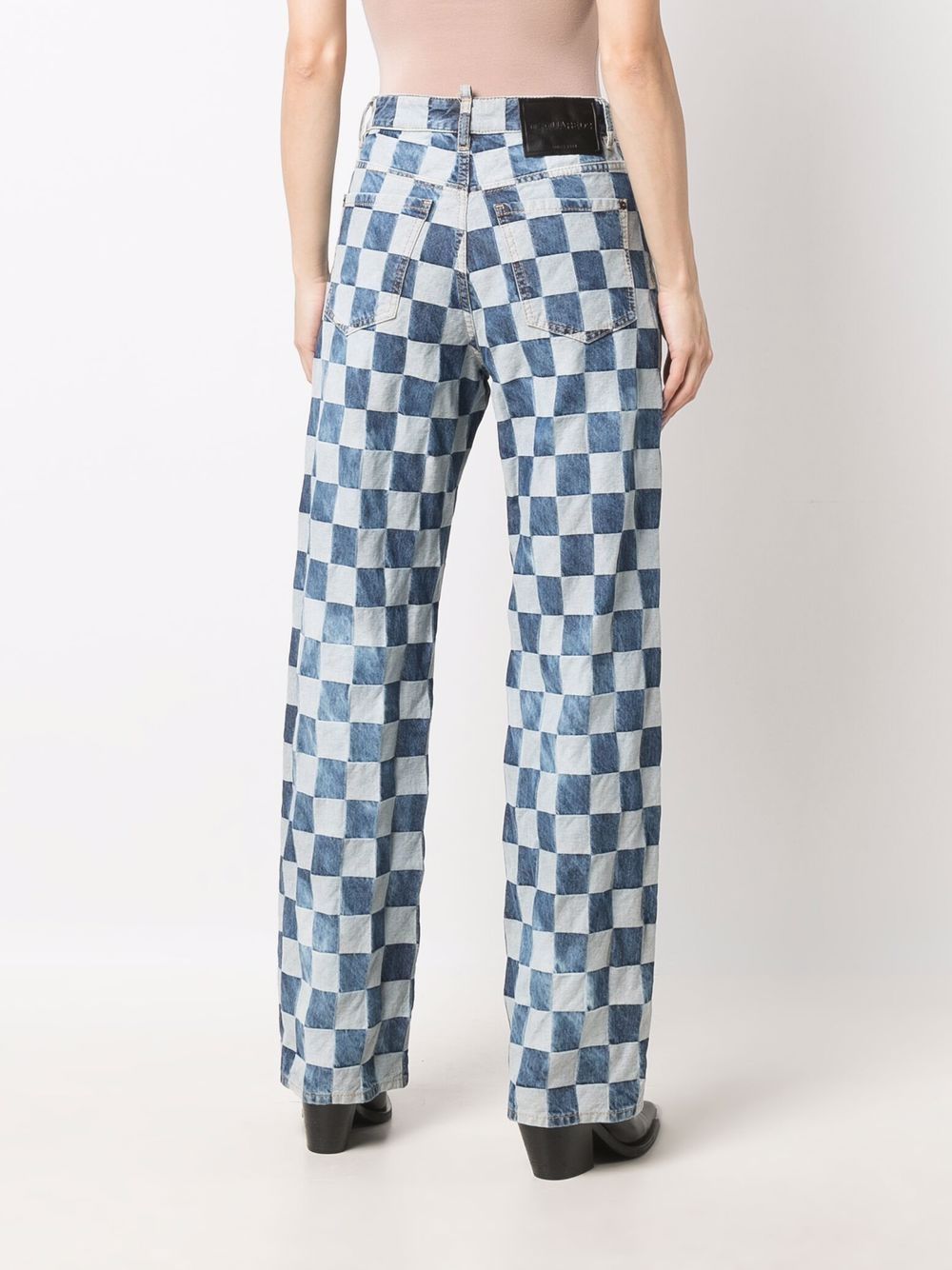 Dsquared2 Checked wide-leg Jeans - Farfetch