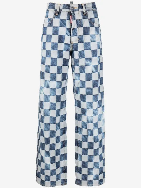 DSQUARED2 checked wide-leg jeans