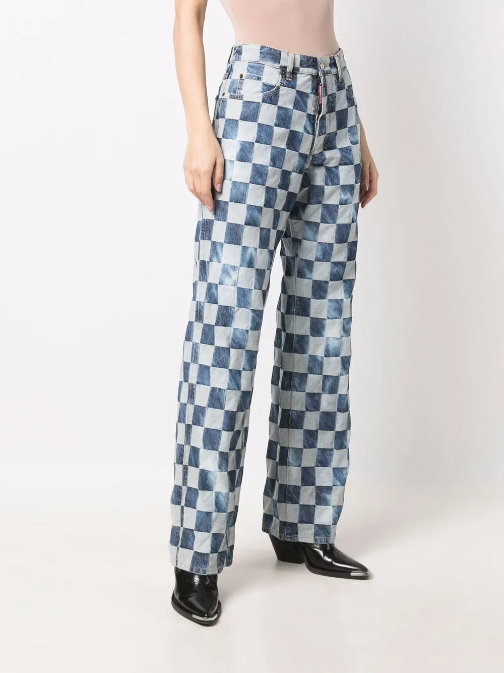  Dsquared2 Jeans Mit Weitem Bein   Blau 