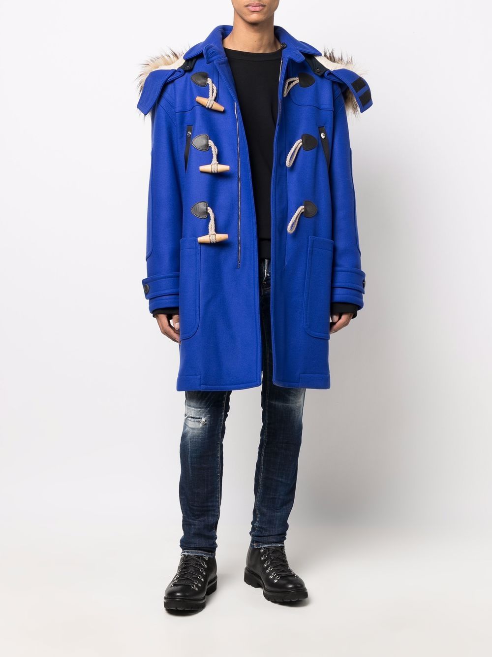 Blue Mid-length duffle coat Farfetch Men Clothing Coats Duffle Coat 